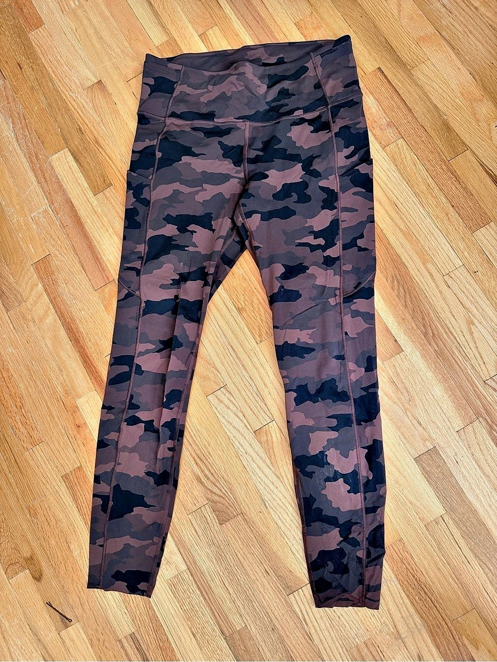 Lululemon Fast and Free High-Rise Tight Camo Leggings Brown & Black